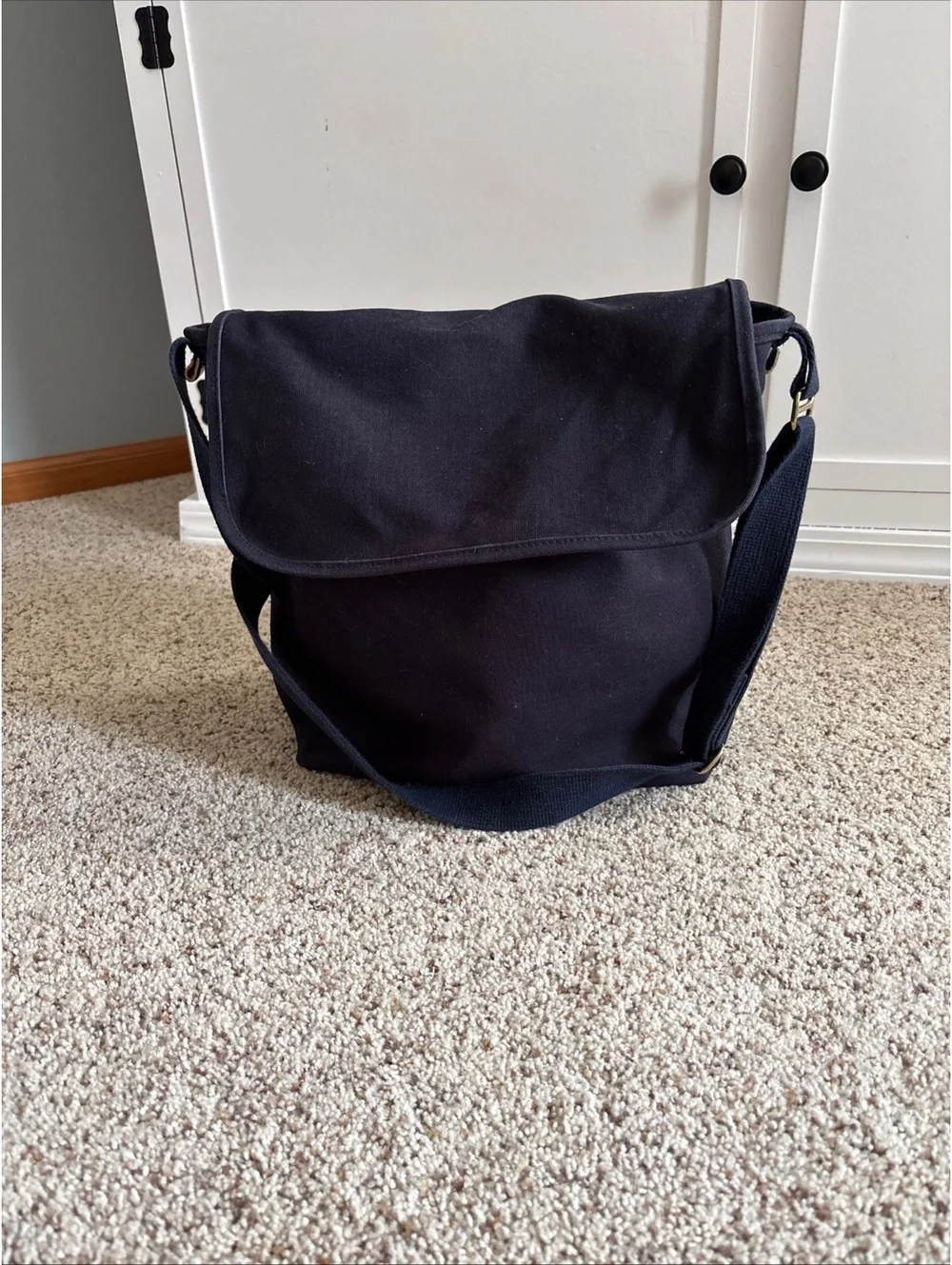 Vtg Lands End canvas messenger tote